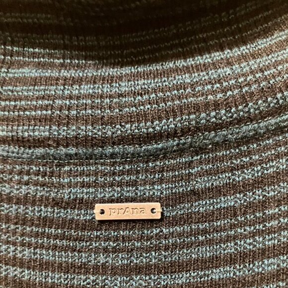 Prana Kelland Blue/Black Wool Blend Mock Neck Long Sleeve Sweater Dress Small - Picture 4 of 5